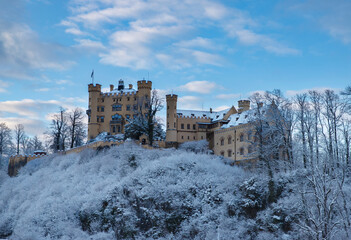 The castle of Hohenschwangau in Bavaria in the winter Germany