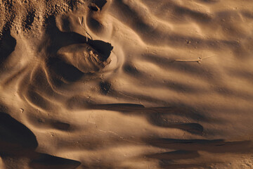 Top view of cracked black dry ground. Background of earth and dirt