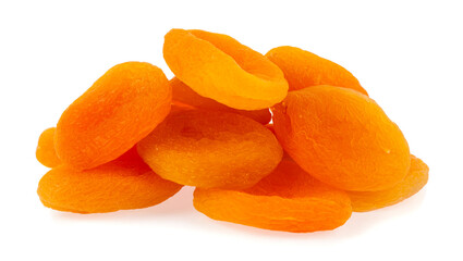 Fototapeta na wymiar Dried apricots isolated on white background.