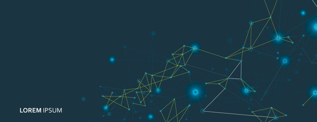 Abstract futuristic connection. Modern internet technology. Dots and lines vector illustration