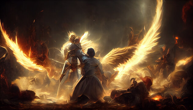 angels fighting demons