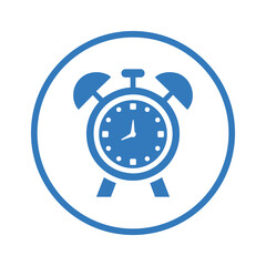 Slow, time, alarm icon. Blue vector sketch.