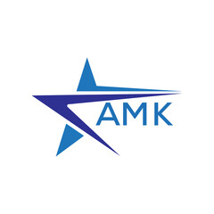 AMK letter logo. AMK blue image on white background. AMK Monogram logo design for entrepreneur and business. . AMK best icon.
