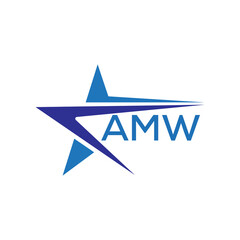 AMW letter logo. AMW blue image on white background. AMW Monogram logo design for entrepreneur and business. . AMW best icon.
