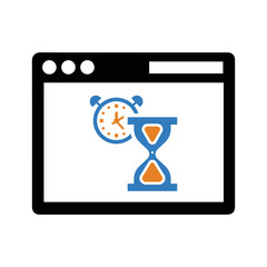 Time, webpage, loading icon. Simple vector sketch.