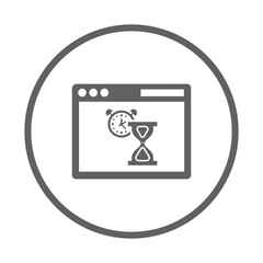 Time, webpage, loading icon. Gray vector design.