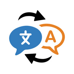 Translation, convert, decode icon. Simple flat design Concept.