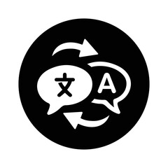 Translation, convert, decode icon. Black vector sketch.