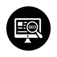 Transparent Seo icon. Black vector sketch.