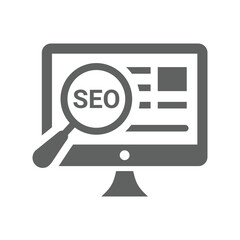 Transparent Seo icon. Gray vector sketch.