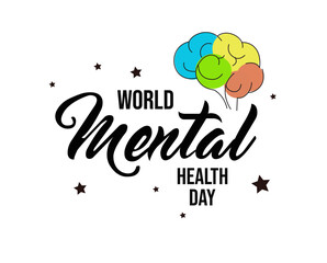 World mental health day, Mental health concepts, therapy and treatment, mental illness is a health problem, social media banner, poster, brochure, World mental health day illustration, vector banner. 