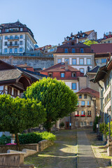 Obraz premium Cobblestone streets in Fribourg, Switzerland