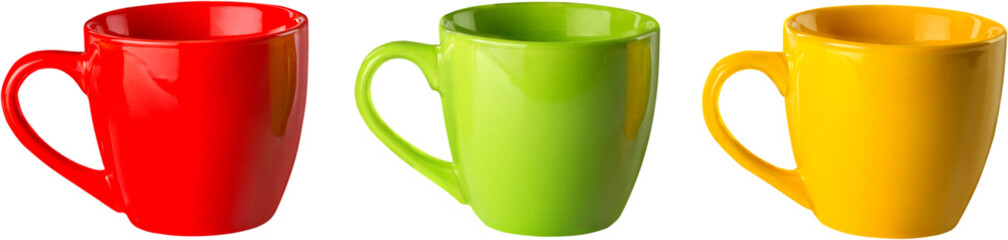 Colored coffee mugs