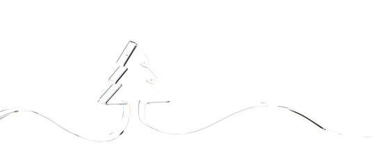 Minimalistic style christmas tree 3d