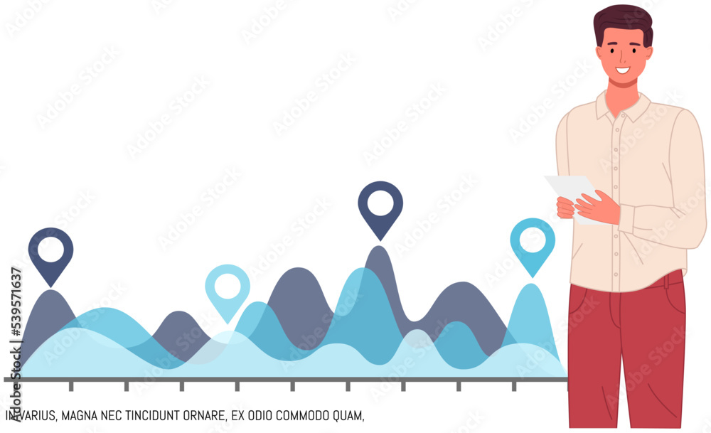 Poster analytics information and development statistics. web analysis measure, product testing technology. 