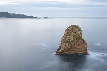 Rock in the sea called the Gemelles in Hendaye, coast of France.