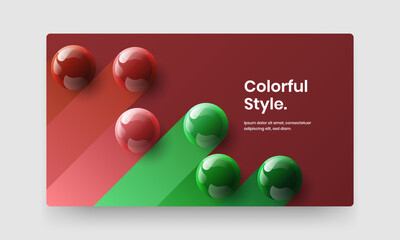 Premium handbill vector design illustration. Simple 3D spheres book cover layout.