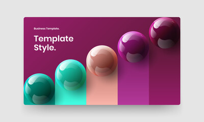 Premium booklet vector design illustration. Amazing 3D balls brochure template.