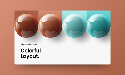 Multicolored site design vector layout. Clean realistic spheres cover template.