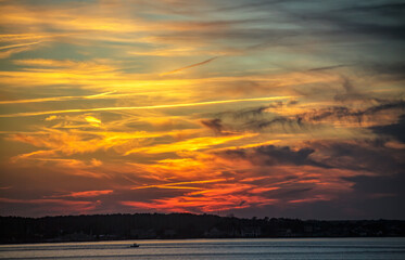 Boat Below Sunset