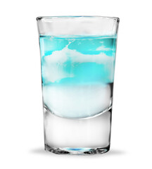 Alcohol short coctail isolated on white