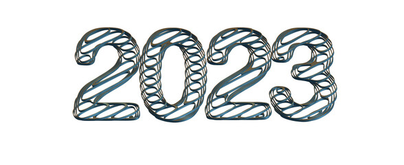 Typography design of 2023 with 3d style
