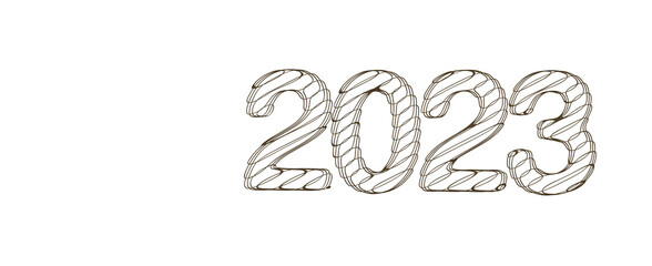 Fototapeta premium year 2023. 3D illustration numbers isolated white background