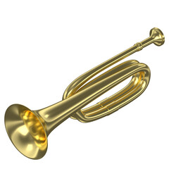 3d rendering illustration of a cavalry trumpet