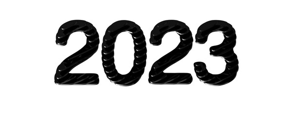 Happy New Year 2023. 3D illustration numbers isolated