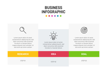 Fototapeta premium Vertical infographic design with icons and 3 options or steps. Thin line. Infographics business concept. Can be used for info graphics, flow charts, presentations, mobile web sites, printed materials.