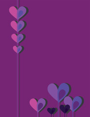 pattern neon hearts with violet