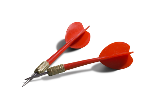 Red Darts Isolated on White Background