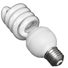 3d rendering illustration of a CFL spiral light bulb lamp