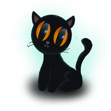halloween cat with transparent background