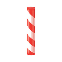 illustration of traditional striped candy stick isolated on white background
