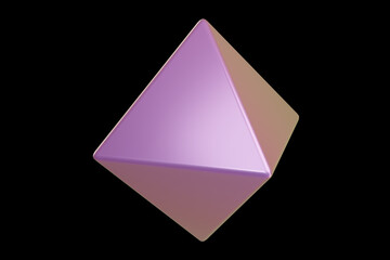 Geometric shape. Holographic 3d shape. 3d rendering.