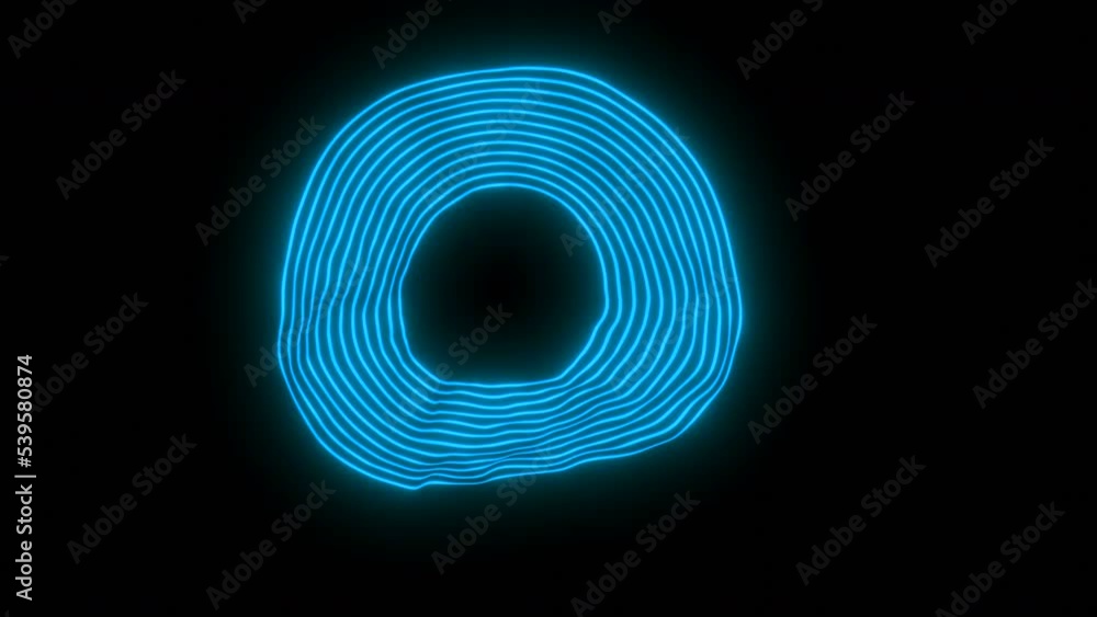 Poster black background. design. blurred blue lines in the animation that dissolve and rotate.