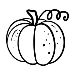 Pumpkin silhouette icon on white background. Pumpkin for Halloween. Black gourd harvest