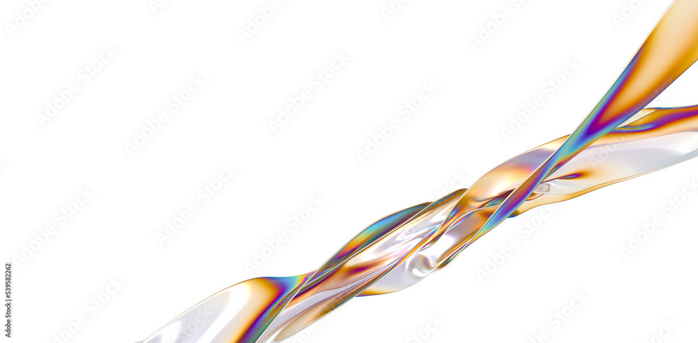 Poster abstract curves and geometric figure, multilevel curves, 3d rendering.