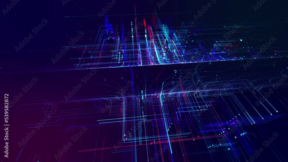 Poster info concept lines and nodes. vj loop hologram abstract background sci fi theme, information blocks,