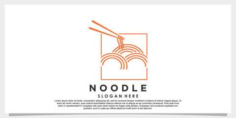 noodle ramen logo design vector with creative concept