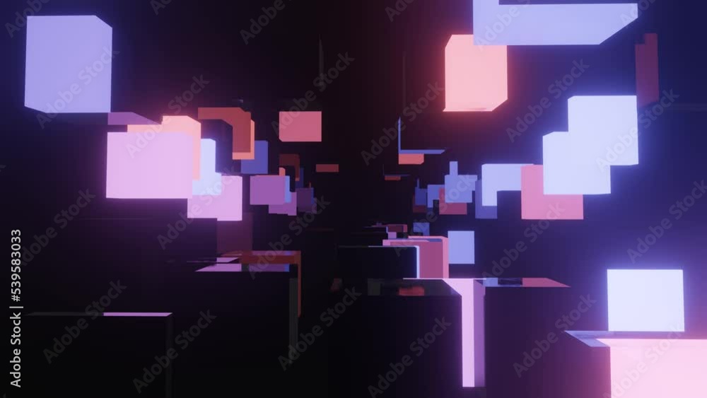 Poster fly through mirror designs form tunnel technology cyberspace with neon glow. sci-fi flight through d