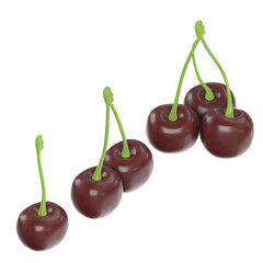 3d rendering illustration of some cherries