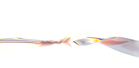 Wavy trendy glass abstract shapes. 3d illustration paper style