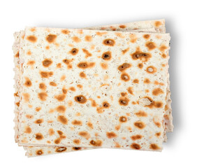 Matza bread isolated on white