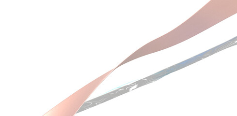 Wavy trendy glass abstract shapes. 3d illustration paper style