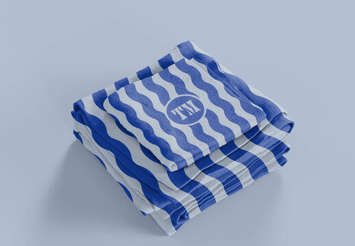 Beach Pile of Towels Mockup