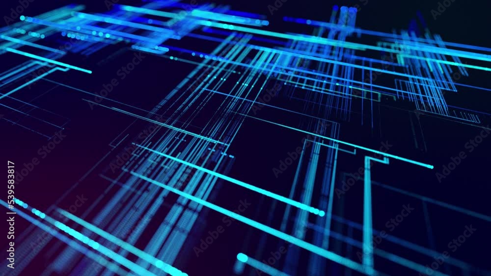 Poster info concept lines and nodes. vj loop hologram abstract background sci fi theme, information blocks,