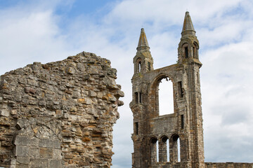 Ruins of Saint Andrews Cathedral in Scotland
