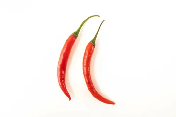 Fotobehang Hot pepper on a white background. Chili peppers. © Olena